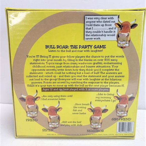 RARE New BULLROAR GAME Board Game Fill In The Blank - Picture 2 of 2